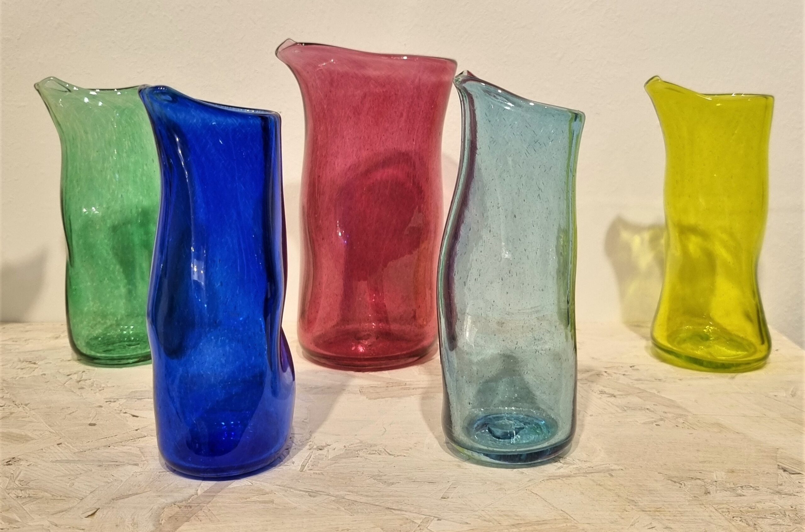 Multicoloured Vases by Maggie Williams Glass