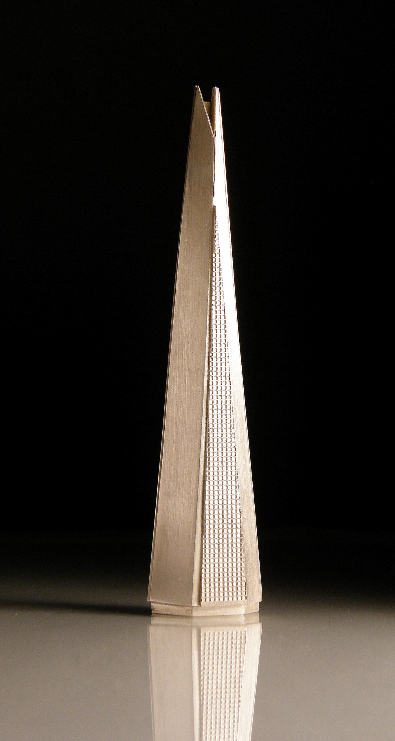 Shard Brooch, 2013, silver with gold set in the top, 22x12x11mm deep