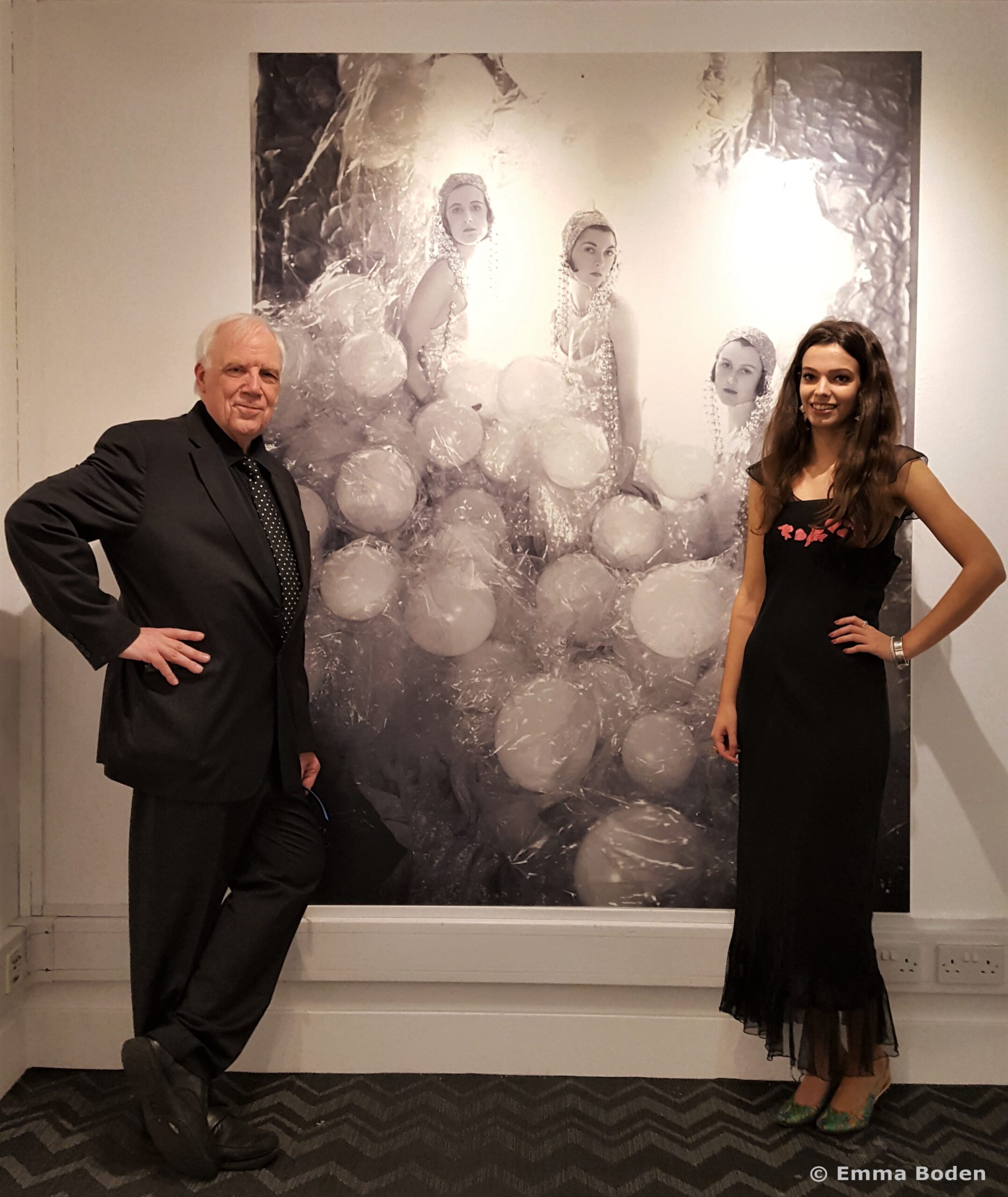 Photographic historian and curator Terence Pepper and Curatorial Assistant of Photographs, Thirty from the 30s, Grace Lee with Sir Cecil Beaton’s The Soapsuds Group, 1930