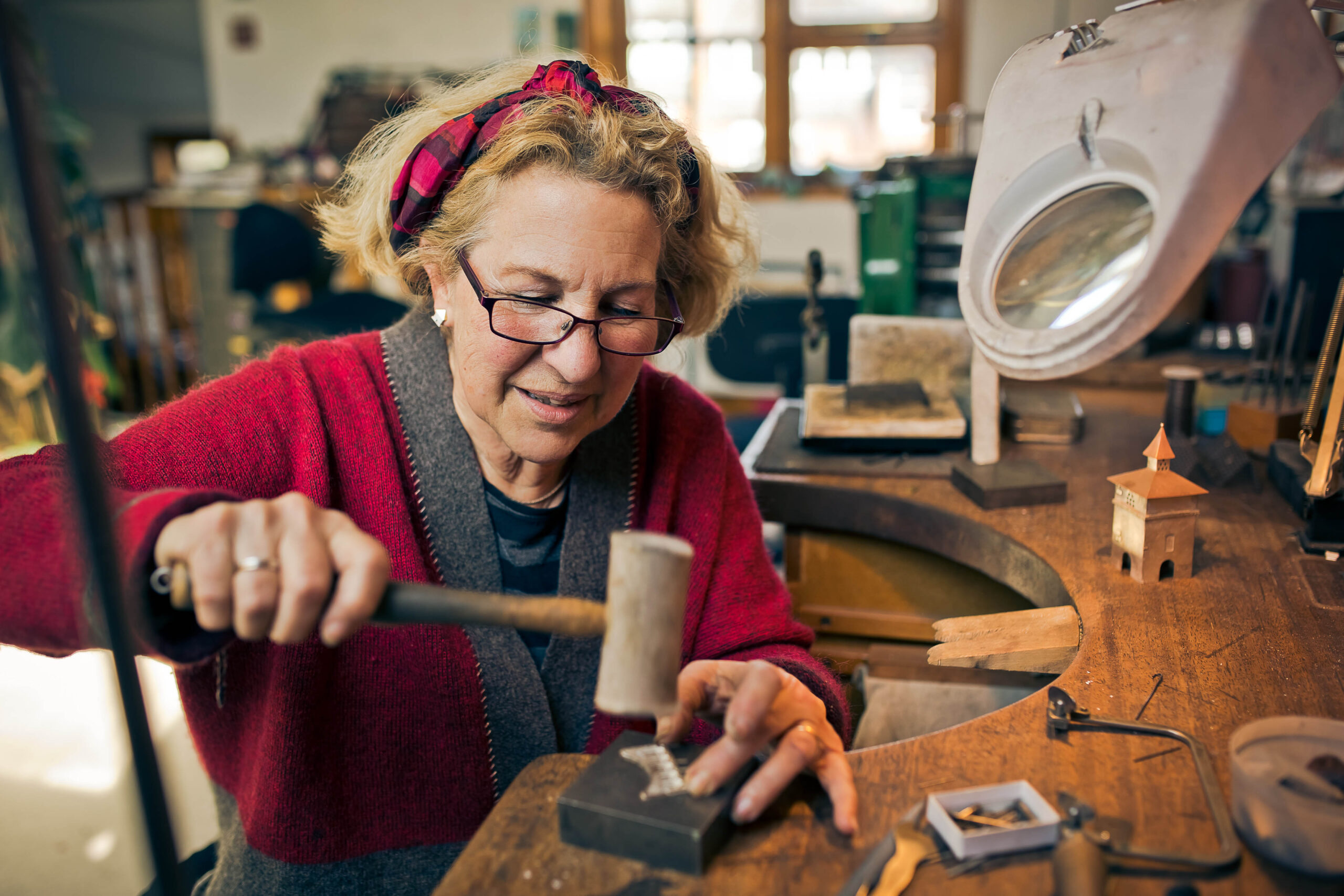 Vicki Ambery-Smith at her bench, photographed by Paul Read