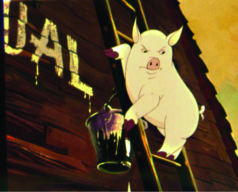 Still of a pig from Halas & Batchelor's Animal Farm 