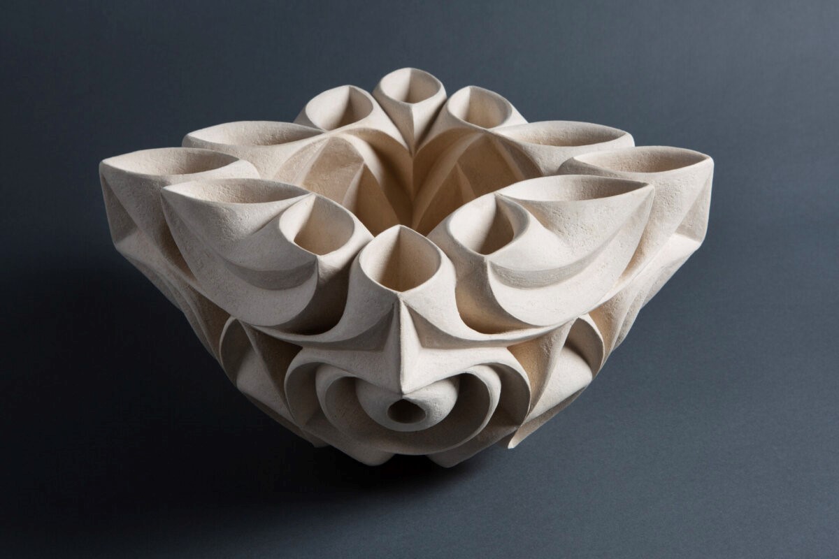 Memento, hand carved ceramic by Halima Cassell, presented by Joanna Bird