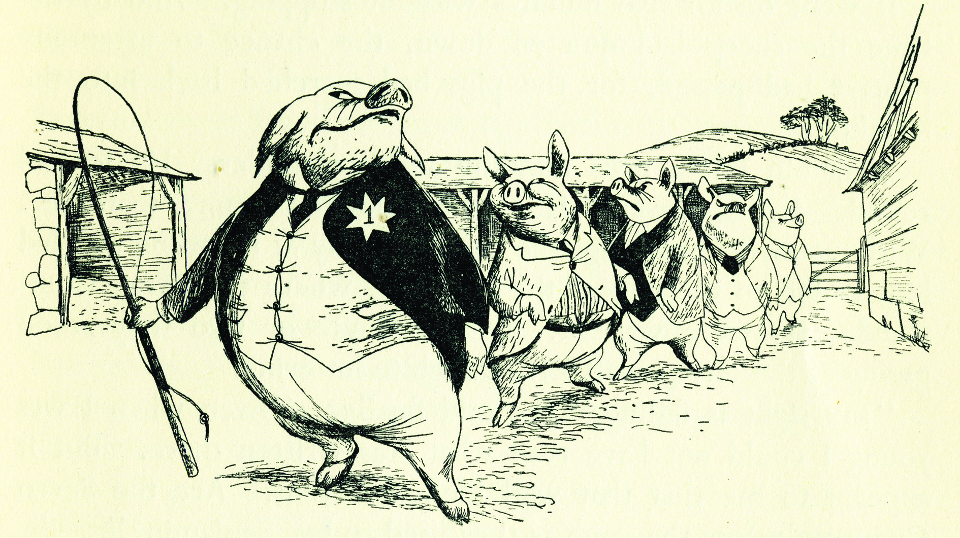 Original Animal Farm book illustration by Joy Batchelor and John Halas