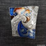 One of Jane Short's enamelled silverware pieces on display, © Armadillo Central, 2017