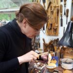 Kerstin Östberg at work on a piece inspired by Emily Dickinson, © Armadillo Central, 2017