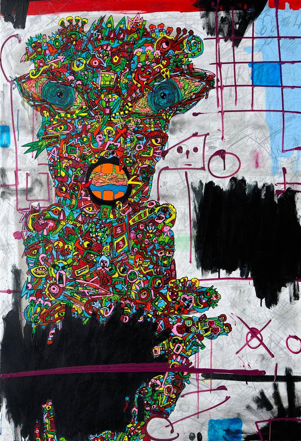 Jean-Marc Calvet, The Simple Plan, 120cm x 85cm, acrylic on canvas