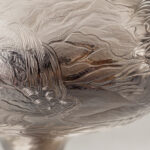 Detail, Incense Burner, 2017, Miriam Hanid, Britannia/Sterling silver, lemon gilding, hand chased, engraved and carved with inner incense container, 20x13x13cm