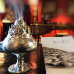 In situ, Incense Burner, 2017, Miriam Hanid, Britannia/Sterling silver, lemon gilding, hand chased, engraved and carved with inner incense container, 20x13x13cmnse Burner, 2017, Miriam Hanid, Britannia/Sterling silver, lemon gilding, hand chased, engraved and carved with inner incense container, 20x13x13cm