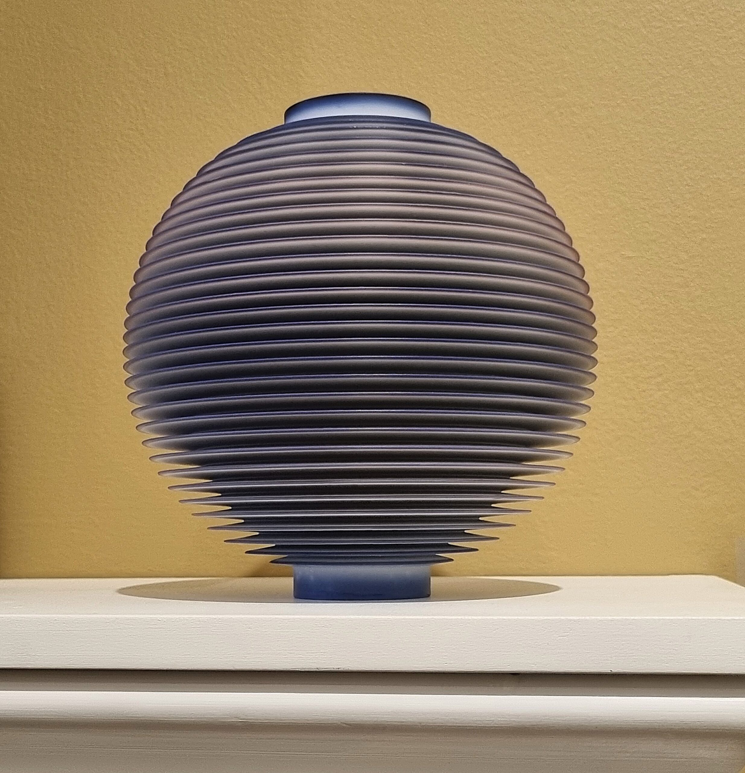 Nicholas Lees, Purple Orbit, 24.19, 2024, Parian, soluble cobalt and soluble gold, 19.5x19.5x19.5cm, represented by Cavaliero Finn