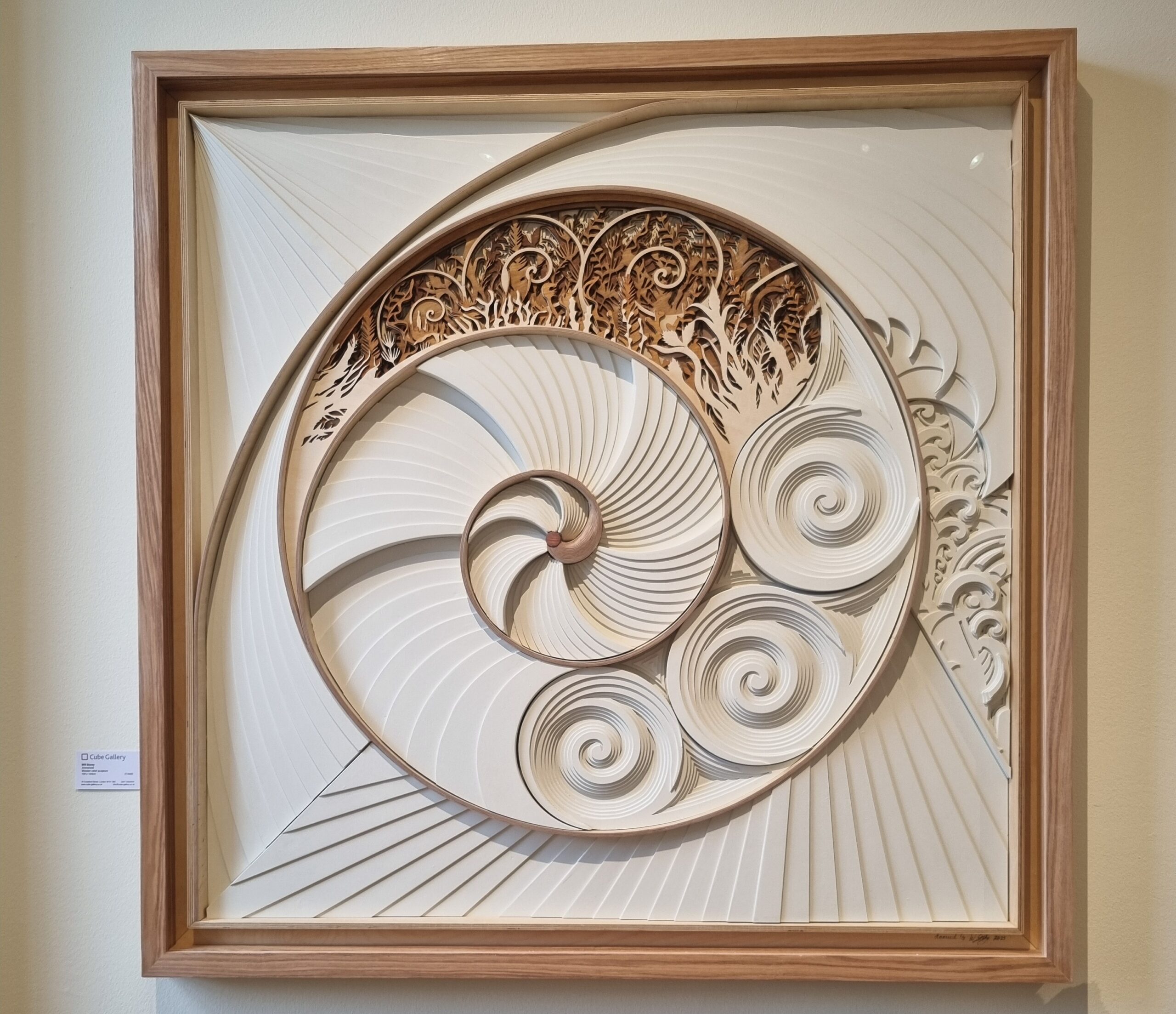 Will Storey, Ammanoid, wooden relief sculpture, 124x124cm, represented by Cube Gallery