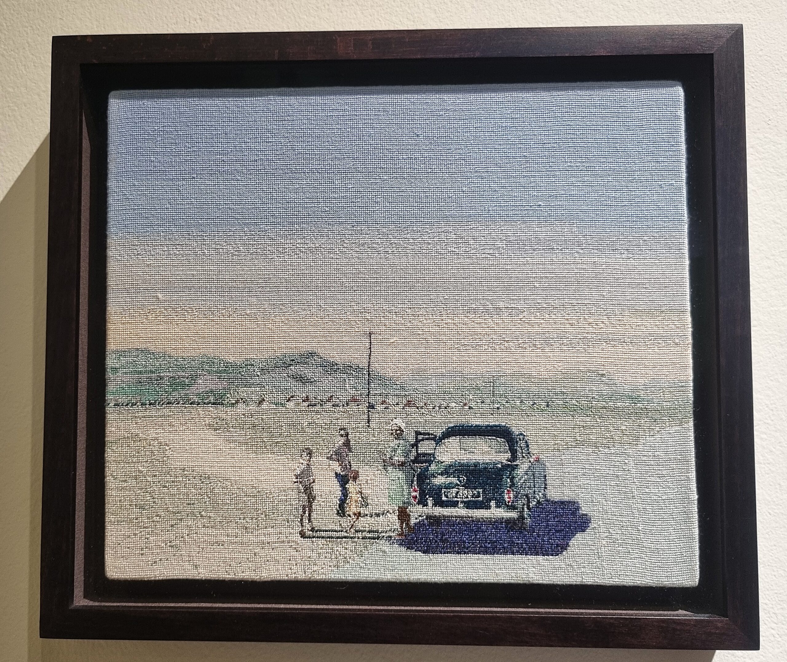 Manya Goldman, Pitstop II, 2021, hand embroidery, 22x26cm, represented by Candida Stevens
