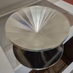 Angela Cork Facet dish in Sterling silver and patinated gilding metal, 9.8cm h x 35cm