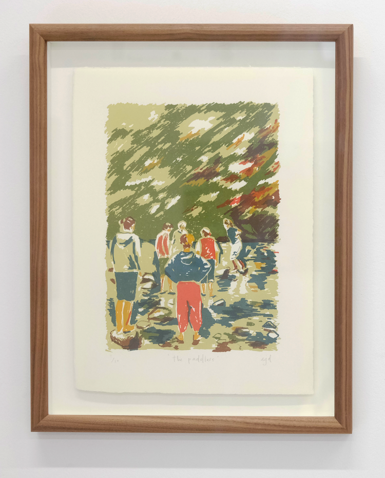 The Paddlers, Screenprint, paper size: 29.5 × 38.5cm Esther Douglas