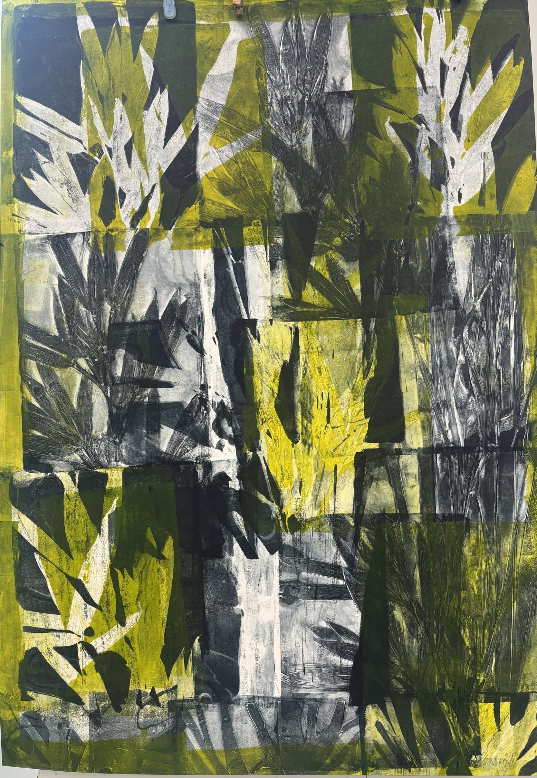 Bamboo Garden, oil based ink, unique print, print size: 59 × 84cm, by Jane Shepherdson