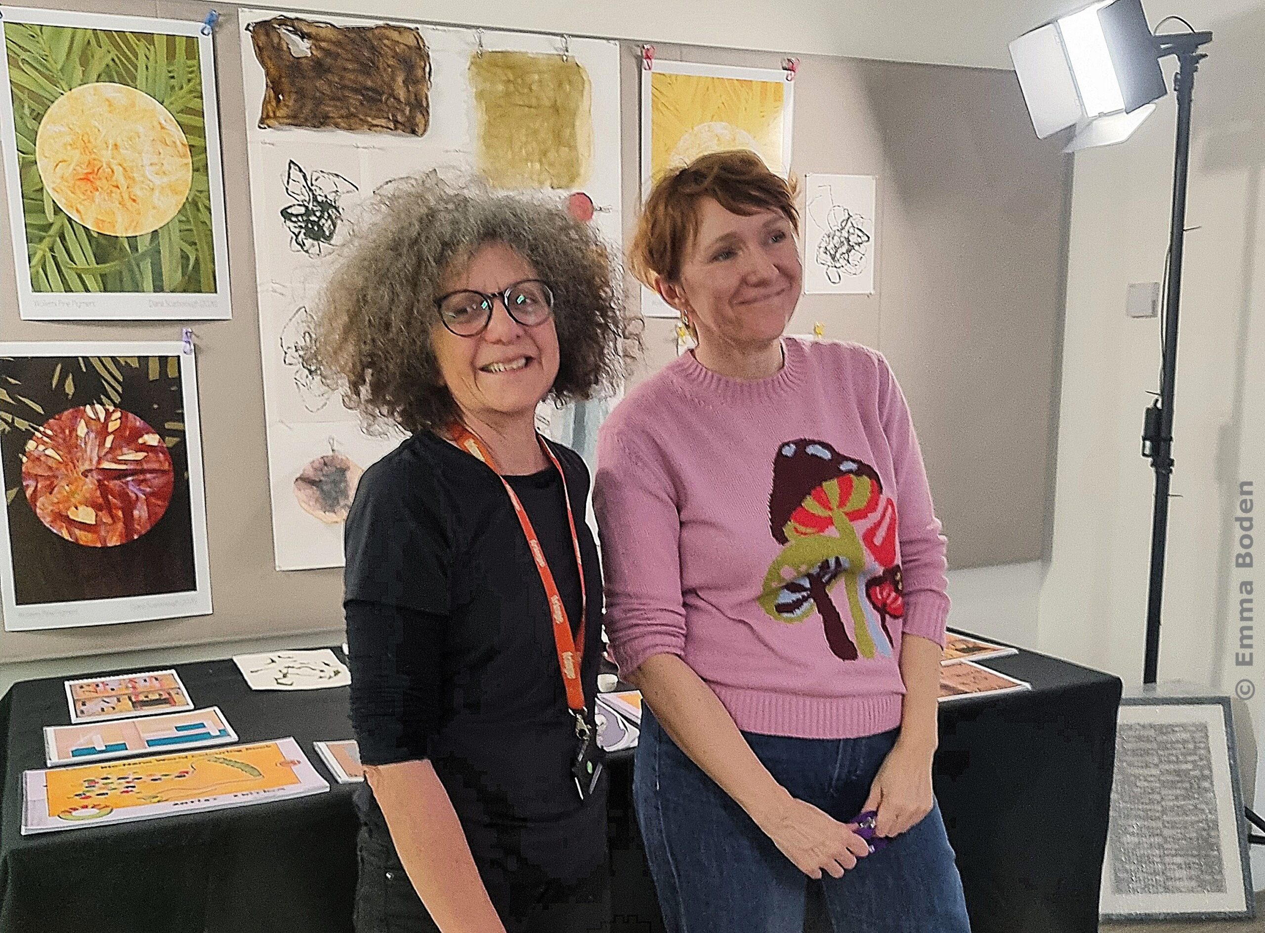 Artist and engineer Diana Scarborough with Ljiljana Fruk, Professor of BioNano Engineering at Fruk Lab - portrait © Emma Boden, Cambridge 2026